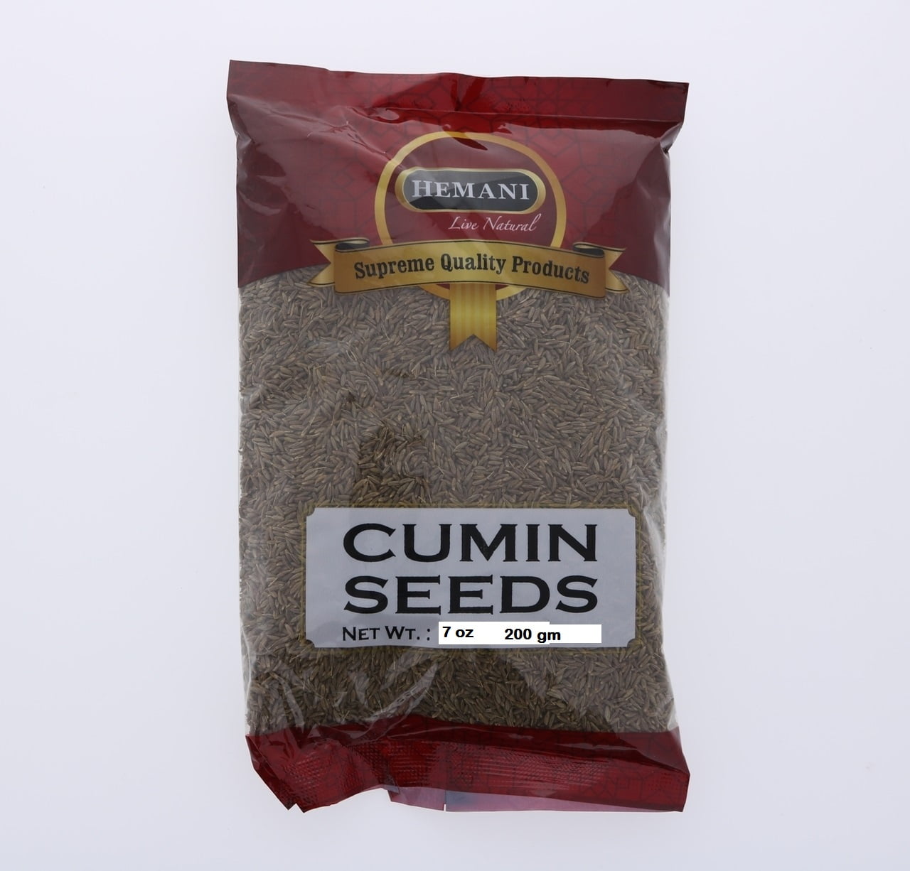 Hemani Cumin Seeds Whole (Jeera/Zeera) - Spice 200g (7.1 OZ) - No Color Added - All Natural - Supreme Quality - Gluten Free Ingredients - NON-GMO - Vegan
