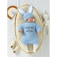 thumbnail image 3 of Okbabeha My First Easter Baby Girl Boy Outfit Newborn Knit Sweater Romper Long Sleeve Pullover Top Sweatshirt Romper Bunny Ear Hats 2Pcs Infant Girl Easter Clothes, 3 of 8