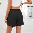 thumbnail image 4 of MEZZALL Women Casual Summer Shorts With Drawstring Waist Pockets Elastic Comfortable Loose Fit Solid Color Basic Shorts Holiday Daily Bottoms, 4 of 9