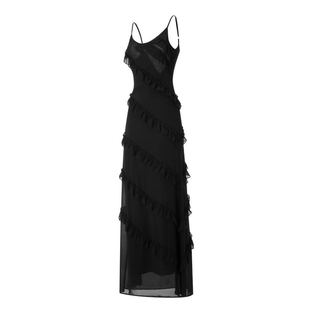 Women Cutout Backless Maxi Dress Sexy Sleeveless Split Cocktail Dresses  Bodycon Spaghetti Strap Long Dress Party, Black Strapless, Small :  : Clothing, Shoes & Accessories