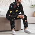 thumbnail image 7 of Susaid Galaxy Print Men's Long Sleeve Pajama Set, Two-Piece Button-Down Loungewear PJs Set, Comfortable Sleepwear for Relaxation-XX-Large, 7 of 7