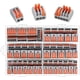 thumbnail image 1 of 50 conectores de cable compactos de 3 orificios, 40 de 2 orificios y 10 de 5 orificios para conexiones automáticas. Juego de 100 conectores eléctricos con tuerca de palanca, 1 of 5