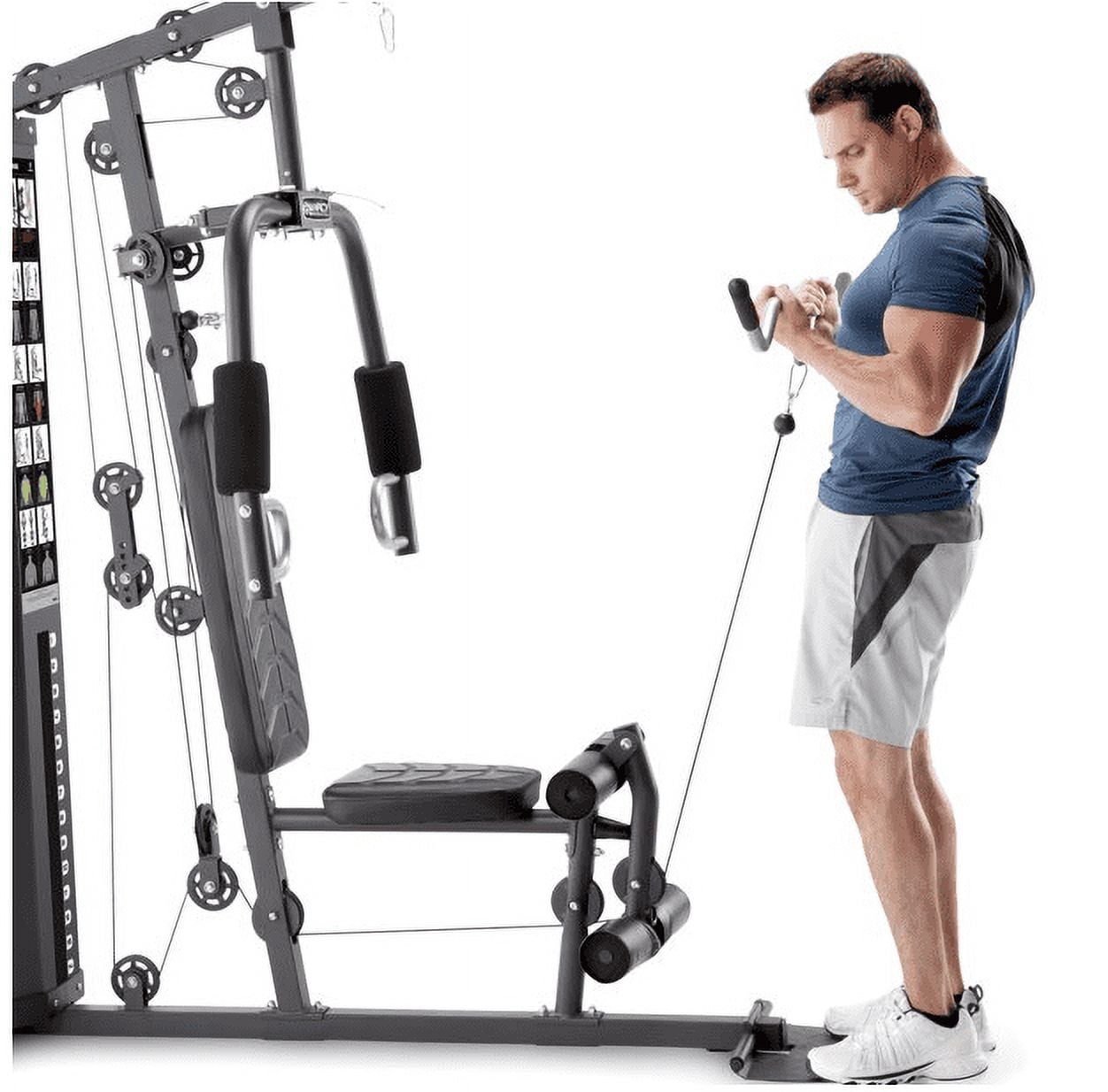 Marcy 150lb Stack Home Gym Station, Strength Training Exercises for Total Body (MWM-4965)