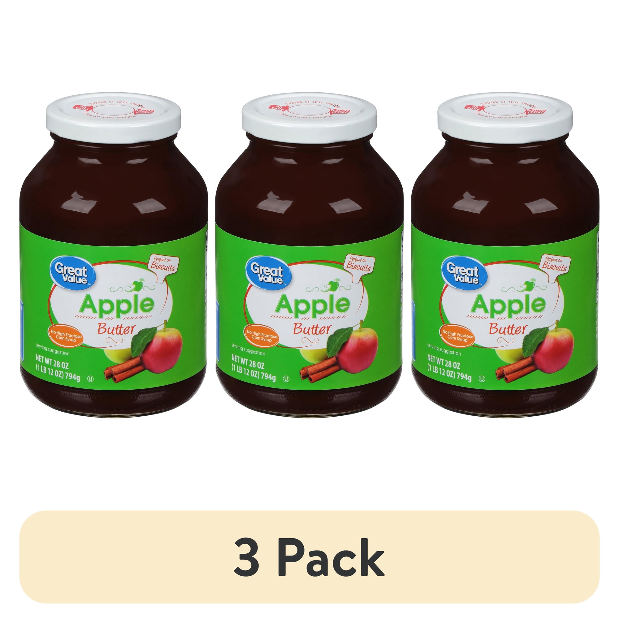 (3 pack) Great Value Premium Apple Butter, 28 oz