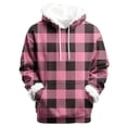 thumbnail image 2 of successthop Hoodie for Women Pullover with Pockets Long Sleeve Drawstring Top Plus Size Fleece Neck Checkered Streetwear, 2 of 6