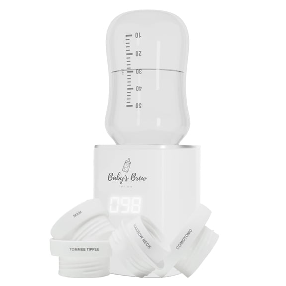 Оpen Box Baby's Brew 3.0 Portable Bottle Warmer Pro Adapter Set - Formula & Water Warmer, Travel-Friendly, White (Single Warmer with 4 Adapters)