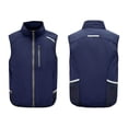 thumbnail image 2 of Men's Stand Collar Air Conditioning Jacket Nylon Spandex Sleeveless Vest Breathable Quick Dry Lightweight for Hiking Fishing Travel Workout Outdoor | Zenithor,Dark Blue M, 2 of 9