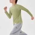 thumbnail image 6 of Babcutegg Long Sleeve Breathable Cotton T-Shirt for Kids – Unisex Casual Base Layer Top for Sports, Everyday Wear, and Layering Green Size 14-15, 6 of 10