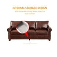 thumbnail image 5 of Living Room With Storage - 1+2+3 Sectional In Burgundy Faux Leather Robust Solid Wood & Metal Frame Cozy High Elastic Sponge Cushions Easy 60-min Assembly Sparkling Silver Nails Ornament Removable, 5 of 6