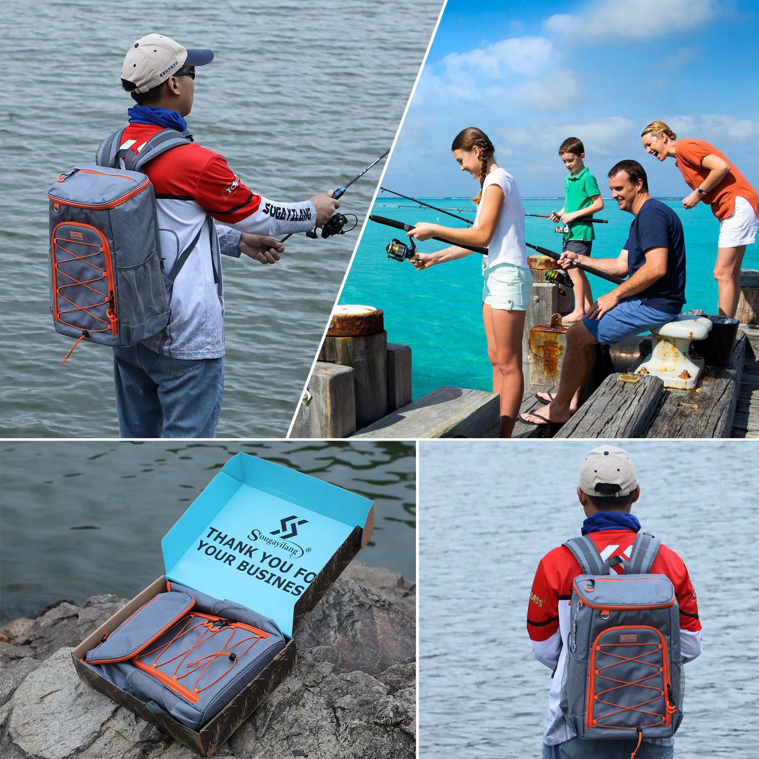 Sougayilang Backpack Cooler 25/30 Can Large Capacity Soft Sided Cooler Bag
