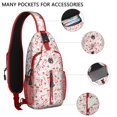 thumbnail image 2 of Sling Backpack,Multicolor Christmas Pattern Crossbody Bag with Water Bottle Holder,Waterproof Sling Bag for Men/Women with Chest Phone Holder for Hiking,Travel, 2 of 6