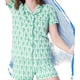 thumbnail image 2 of Conjunto de pijama de 2 piezas para mujer, con botones y pantalones cortos de mono, pijama estilo preppy Y2K, 2 of 4