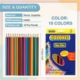 thumbnail image 2 of Uxcell 18 Colors Coloring Pencils Set, Soft Core Colored Pencils Hexagonal Shape Coloring Drawing Pencil, 2 of 5