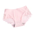 thumbnail image 2 of HUPOM Period Underwear For Women Silk Underwear For Women Medium waist Elastic Waist Solid Briefs Pink L, 2 of 2