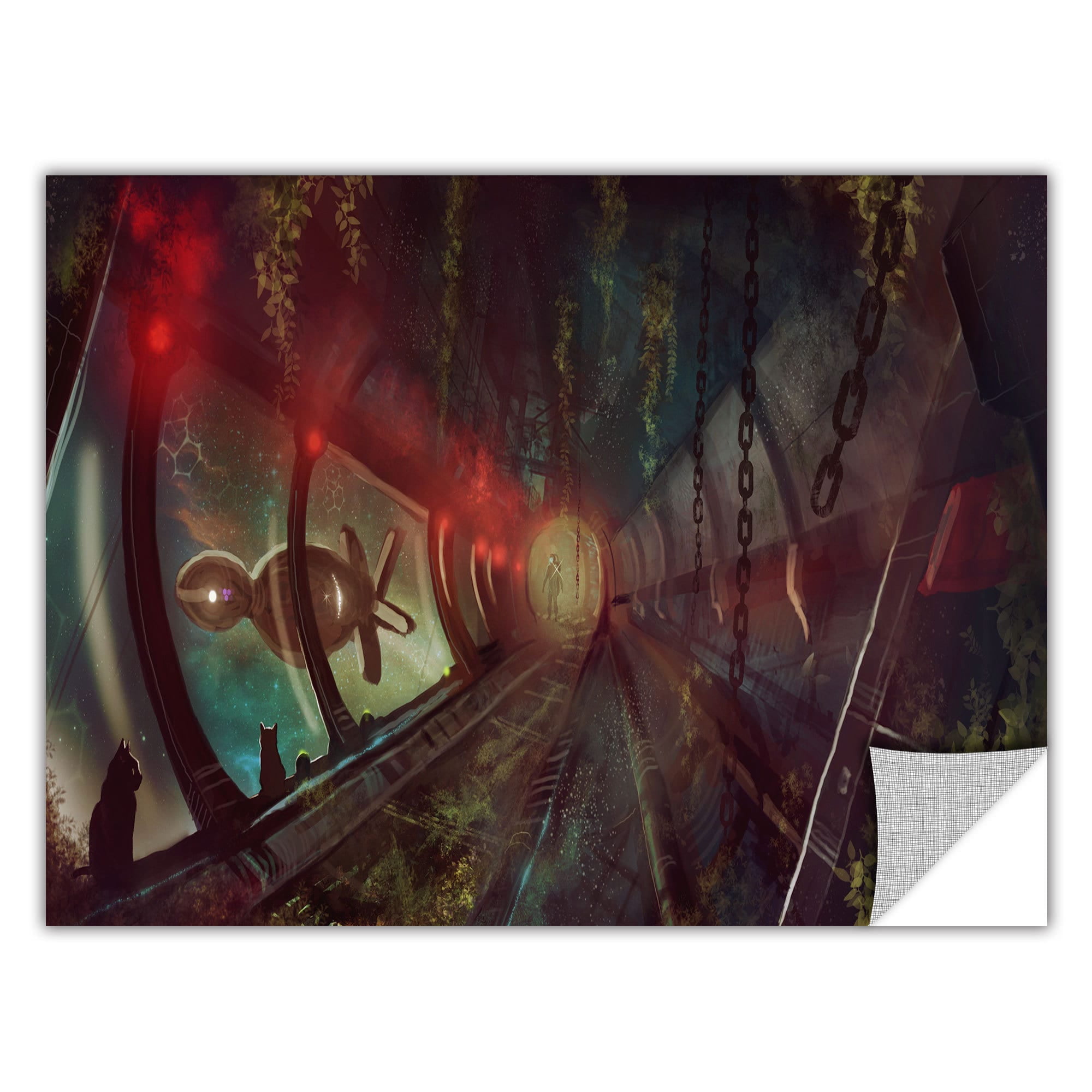 Luis Peres "Cats In Space 2" Removable Wall Art Graphic