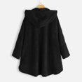 thumbnail image 4 of Women‘s Casual Solid Color Pocket Button Loose Hooded Coat, 4 of 4
