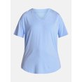 thumbnail image 6 of Time and Tru Women's V-Neck Tunic Tee with Short Sleeves, Sizes XS-XXXL, 6 of 6