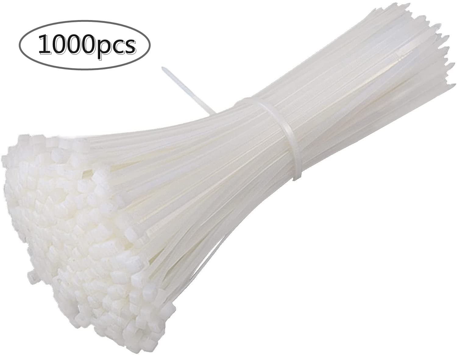 1000PCS White Nylon Cable Wire Zip Ties Self-locking Nylon Tie  With 3*12.hc 
