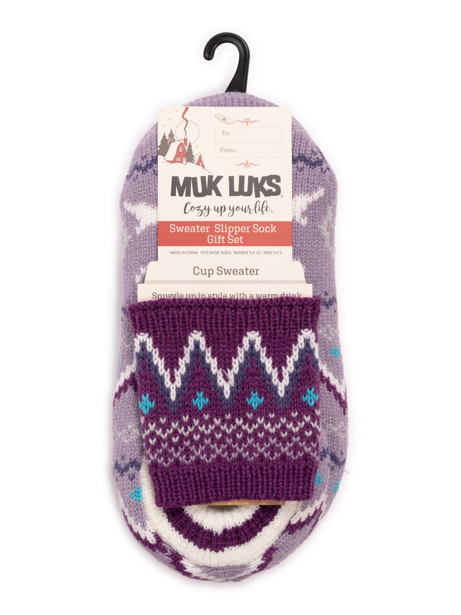 Muk Luks Women's Sweater Low-Cut Slipper Sock Gift Set
