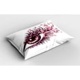 thumbnail image 2 of Ambesonne Butterfly Pillow Sham 2 Pack, Woman Eyelashes, 26"x20", Pale Pink Purple, 2 of 3