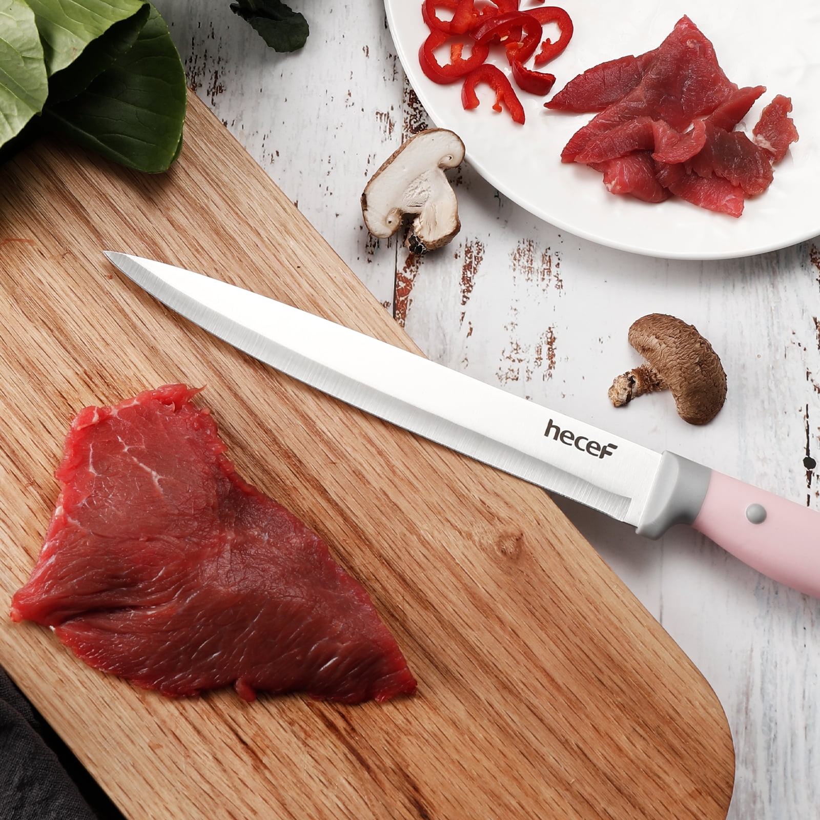 Hecef Block Knife Set, 10 Piece Kitchen Knife Set with Wooden Block & –  Hecef Kitchen