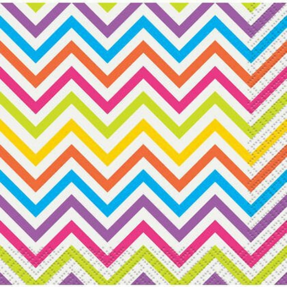 Rainbow Chevron Beverage Napkins, 16ct