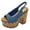 Blue, variant on FSJ Women Fashion Studded Peep Toe Slingback Pumps Platform Wooden Chunky Wedges High Heels Sandals Adjustable Buckle Party Wedding Dating Casual Shoes Size 8 Blue