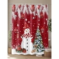 thumbnail image 4 of Red Christmas Shower Curtain Set, Waterproof Shower Curtains for Bathroom, Snowman Xmas Balls Pine Needle Tree Washable Fabric Cloth Bath Curtain for Bathtub Decoration with Hooks 54x78 Inches, 4 of 6