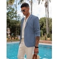 thumbnail image 2 of COOFANDY Men's Casual Linen Blazer Lightweight Regular Fit One Button Sport Coat Wedding Suit Jacket, 2 of 6