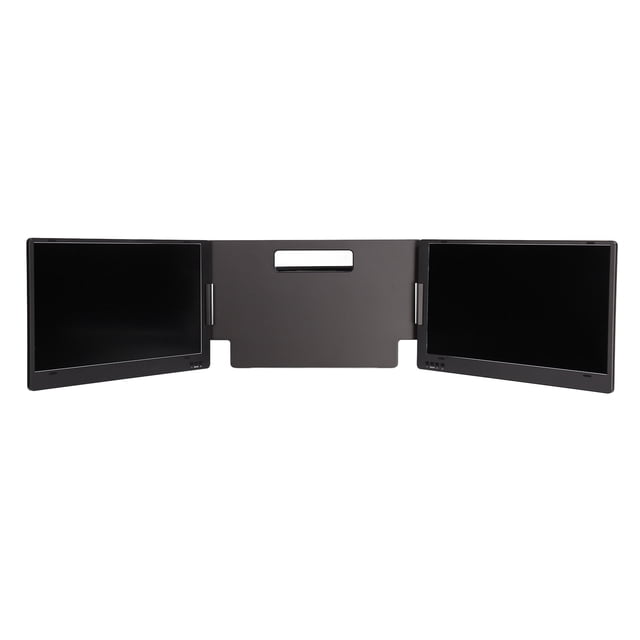 Monitor portátil triple de 14 pulgadas FHD 1080P IPS tipo C, pantalla portátil giratoria de 360 grados para computadora portátil de hasta 15,6 pulgadas, enchufe estadounidense de 100 a 240 V
