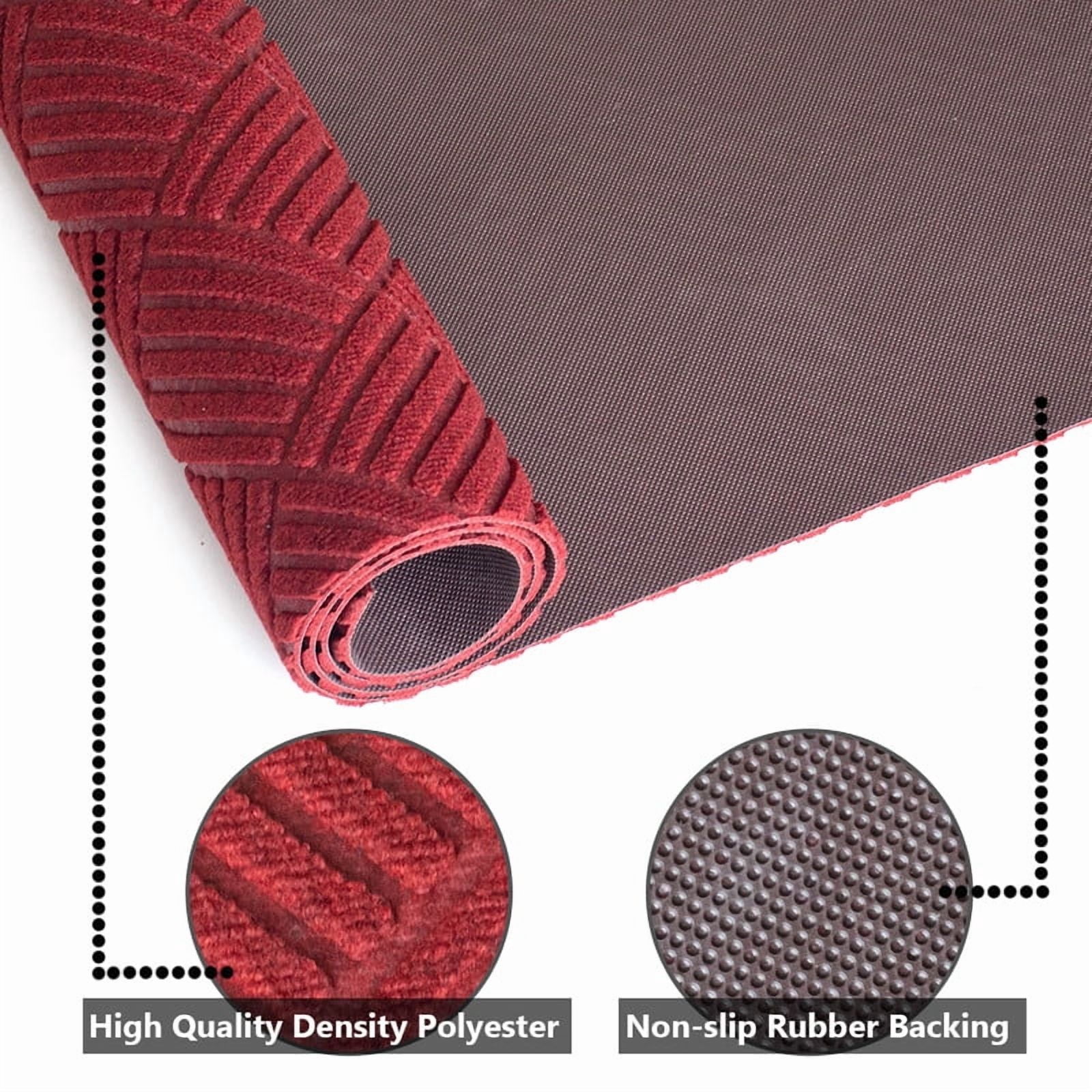Fas Home Runner Rugs 1FTX14FT Indoor Outdoor Hallway Runner with Rubber Backing Non-Slip Carpet Washable Area Rugs Custom Sizes for Entryway Kitchen Laundry Room Balcony Patio Red