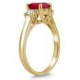 thumbnail image 2 of SZUL Women's 1.35 Carat Ruby and Diamond Three Stone Ring in 14K Yellow Gold, 2 of 3