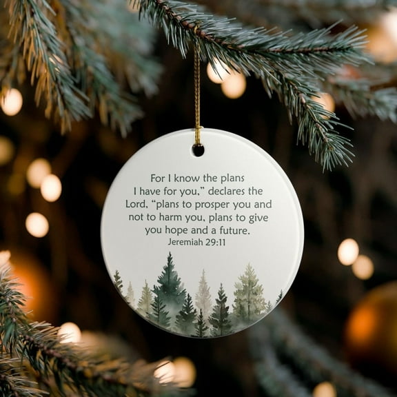 Jeremiah 29:11 Bible Verse Ceramic Christmas Ornament – Inspirational Christian Holiday Tree Keepsake