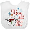 thumbnail image 3 of Inktastic Christmas Let It Snow Cute Snow Man with Snowflakes Boys or Girls Baby Bib, 3 of 4