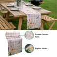 thumbnail image 5 of Wildflowers Table Runner - 108 Inch Long, Kitchen Dining Table Runner Dresser Scarves, Spring Watercolor Tulip Floral Leaf Pink Plaid Farmhouse Decor for Coffee Tables Wedding Party Banquet, 5 of 8