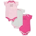 thumbnail image 2 of Luvable Friends Baby Girl Cotton Bodysuits 3pk, Girl Daddy, 3-6 Months, 2 of 2