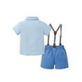 thumbnail image 2 of WISDOM Baby Boy Clothes Suits Toddler Short Sleeves Shirt Suspender Pants Outfit Sets Party 1-5T, 2 of 10