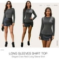 thumbnail image 5 of ANYFIT WEAR Women's Long Sleeve Shirt Crew Neck Slim Fit Tops Layer Basic T-Shirt Going Out T-Shirt, 5 of 6