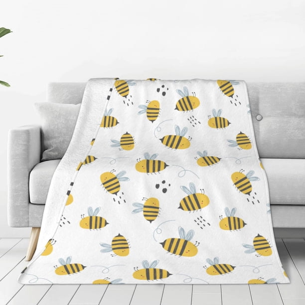 Balery Bee Manta de Felpa Suave y Acogedora – Cobija de Franela Aterciopelada para Cama, Lavable y Cálida para Sofá, Mascotas, Transpirable-50"x40"