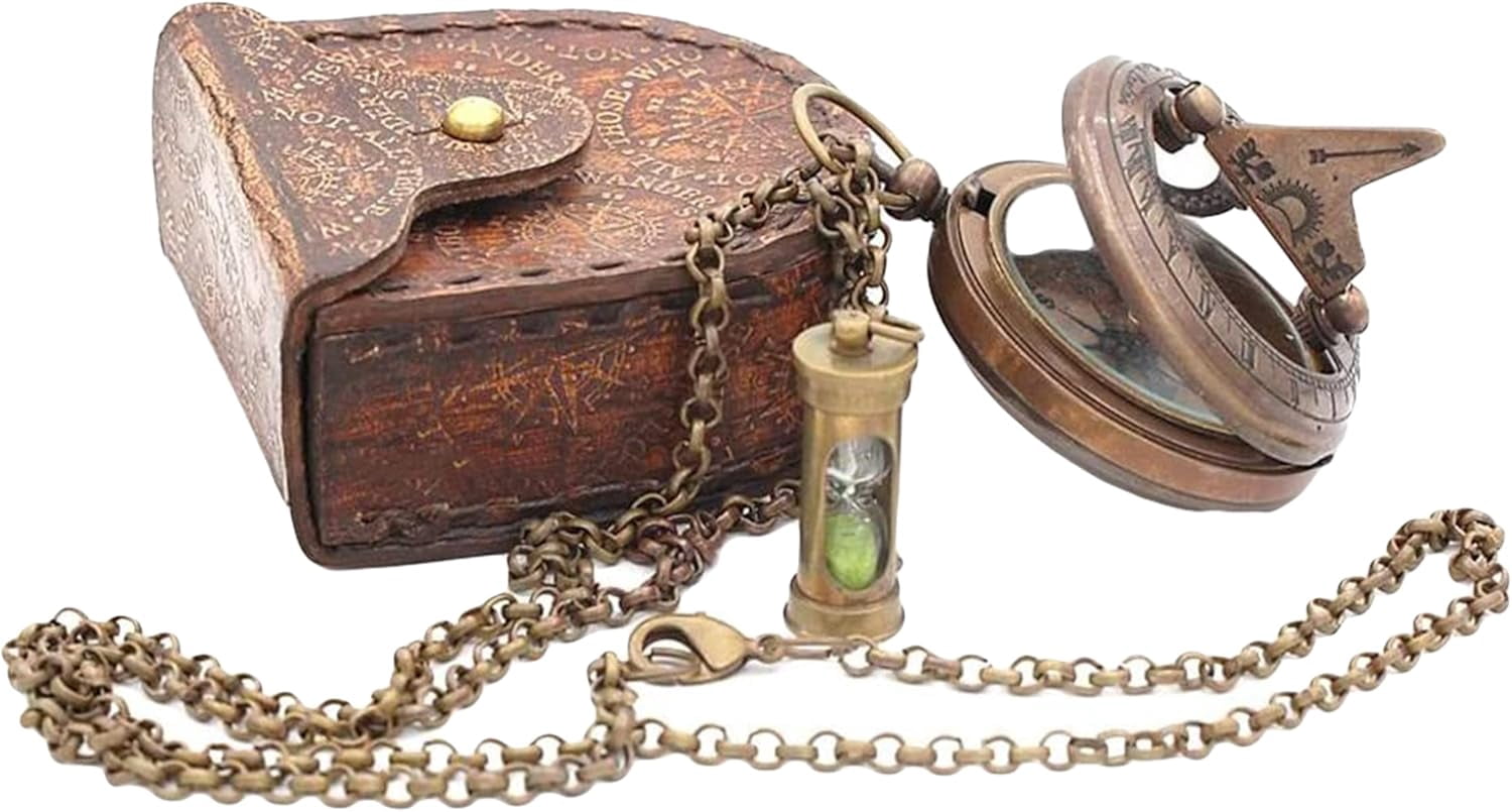 Maritime treasures Antique Nautical Vintage Directional Magnetic Compass Go Confidently in The Direction of Your Dreams Thoreau's Quote Compass W/Case by DOLLOND LONDON1920