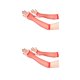 thumbnail image 3 of Qarigey 1 par de guantes de red de malla para mujer, mitones de fiesta sin dedos para mujer, mitones decorativos Unisex, decoración de ropa Rojo 2piezas, 3 of 6