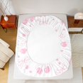 thumbnail image 5 of Homewish Cherry Bowknot Child Bed Sheets, White Pink Cartoon King Sheets, Kawaii Princess Ribbon Sheet Set, Breathable Home Decor, 4-Piece, 5 of 7