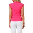 thumbnail image 3 of INSPIRAR CHIC Blusa básica sin mangas de cuello en V para mujer S Rosa intenso, 3 of 6