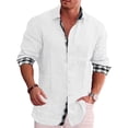 thumbnail image 2 of Mens Shirts Button Down 2025 Spring New Long Sleeve Large Collar Business Checkered Color Dark Gray Men Fall Clothes size XXXL, 2 of 5
