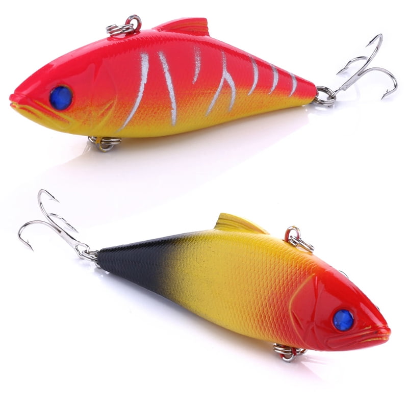 HENGJIA Fishing Lures, Sinking Lipless Crankbait for Bass, Metal Hard Bait Swimbait Freshwater Saltwater Fishing Tackle Lures Treble Hook for Bass Walleye Trout