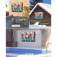 thumbnail image 2 of Outdoor TV Cover 52 to 55 Inch Weatherproof, Home Floral Vase Waterproof TV Screen Protector for Outside Decor with Zipper and Pocket 52"L x 30"H , Vintage Blue Wood Textured, 2 of 7