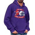 thumbnail image 2 of Jjayotai Mens Merry Christmas Letter Print Hood Sweatshirt, Long Sleeve Drawstring Loose Sweatshirts, Fall Hooded with Pockets Purple M, 2 of 4