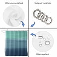 thumbnail image 3 of Teal Blue Ombre Shower Curtain Set - Standard 72" x 72" Washable Bathtub Curtain with 12 Hooks, Modern Abstract Art Texture Waterproof Fabric Stall Shower Curtains for Bathroom/Bathtub Décor, 3 of 6
