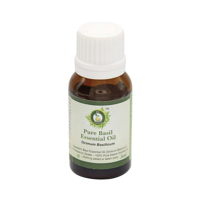 Basil Essential Oil Ocimum Basilicum Basil Oil For Hair For Massage Pure Natural Steam Distilled Therapeutic Grade 10ml 0.338oz By R V Essential