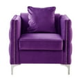 thumbnail image 2 of Lilola Home Bayberry Purple Velvet Chair with 1 Pillow, 2 of 6